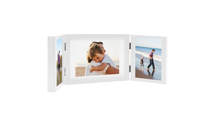 Walplus MDF Trifold Photo Frame Collage 2x - White - 28x18 cm