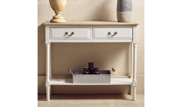 Orsina Heritage 2 Drawer Rectangular Wooden Console Table – White