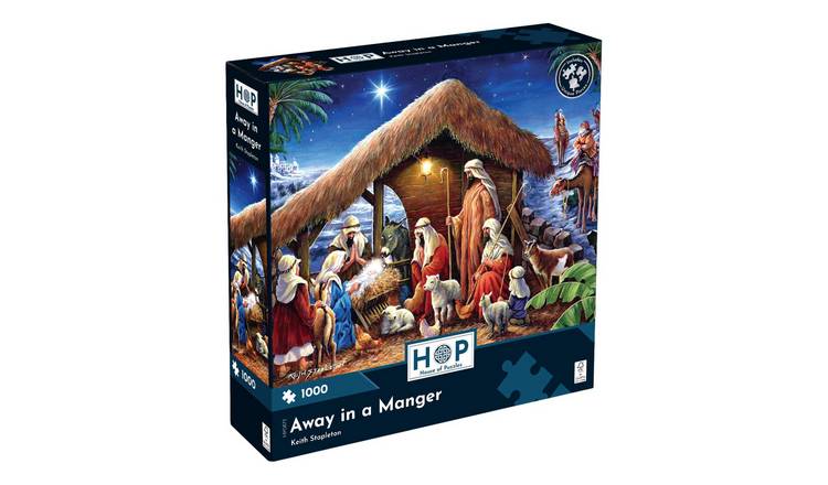 The House of Puzzles Away in a Manger 1000 Piece Jigsaw Puzzle