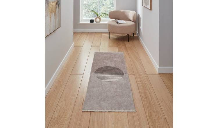 Mega Flooring Beige Modern Geometric Rug - 60 x 170cm