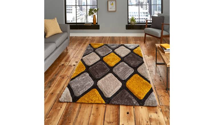 Mega Flooring Grey Shaggy Abstract Rug - 120 x 170cm