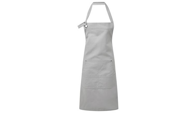 Premier Unisex Adult Cotton Canvas Pocket Apron - Silver