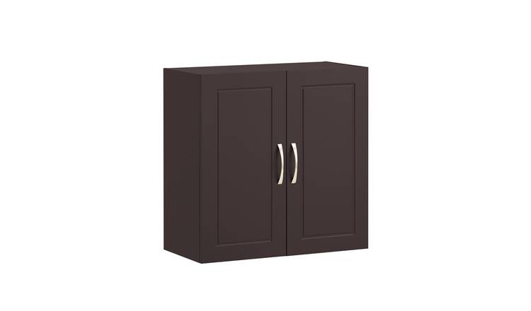 SoBuy 2 Door 1 Shelf Bathroom Wall Cabinet - Dark Brown