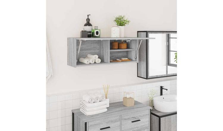Walplus Engineered Wood Bathroom Wall Cabinet - Grey Sonoma - 80 x 25 x 30 cm