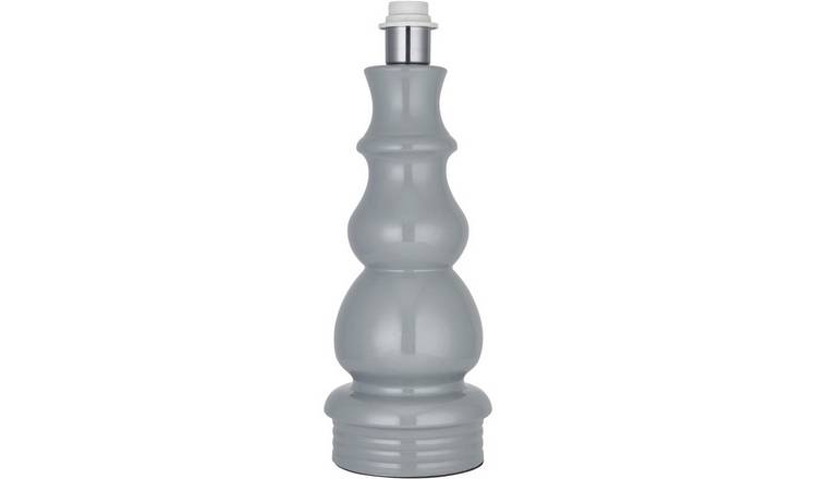 Loops Direct 16.5cm Diameter Ceramic and Steel Table Lamp - Blue Grey Glaze