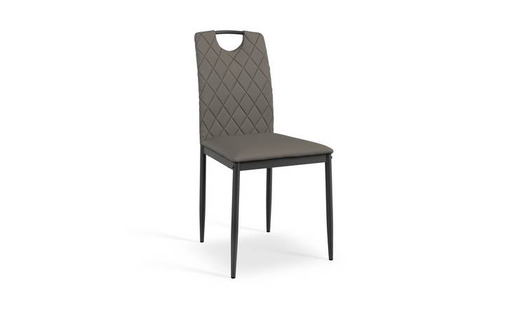Furniture Online Monza Set Of 4 Faux Leather Dining Chair – Grey