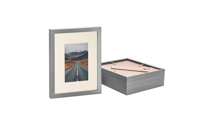 Nicola Spring Photo Frames - 8" x 10" with Mount - Set of 5 - Grey