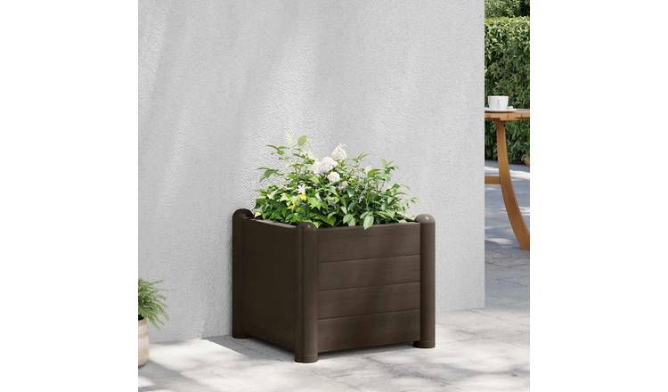 Walplus Polypropylene Raised Garden Bed - Mocha - 43 x 43 x 35 cm