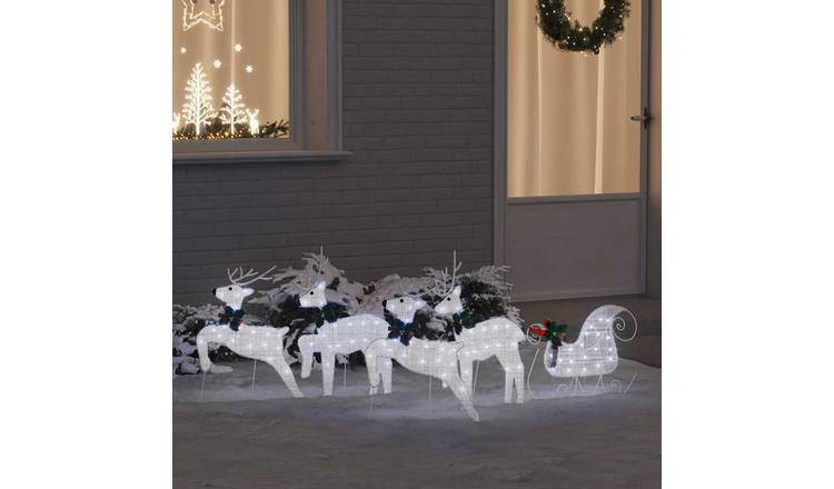 Walplus Pack of 5 LED Reindeer - Silver - 43 x 18 x 66 cm