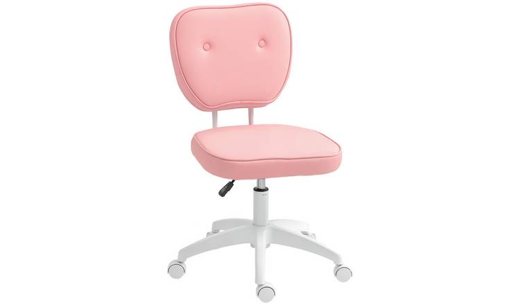 Vinsetto Small PU Leather Computer Desk Chair - Pink