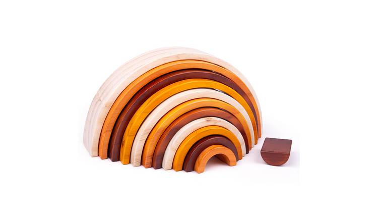 Bigjigs Toys Natural Wooden Stacking Rainbow - Large 18 Months +