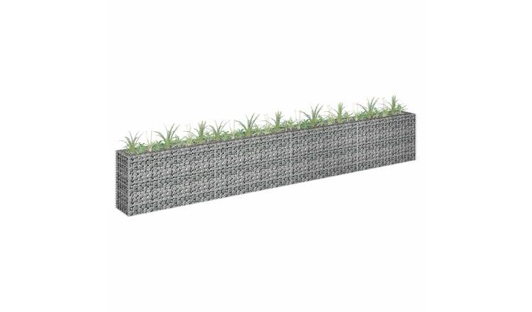 Walplus Galvanised Steel Gabion Raised Bed - Silver - 360 x 30 x 60 cm