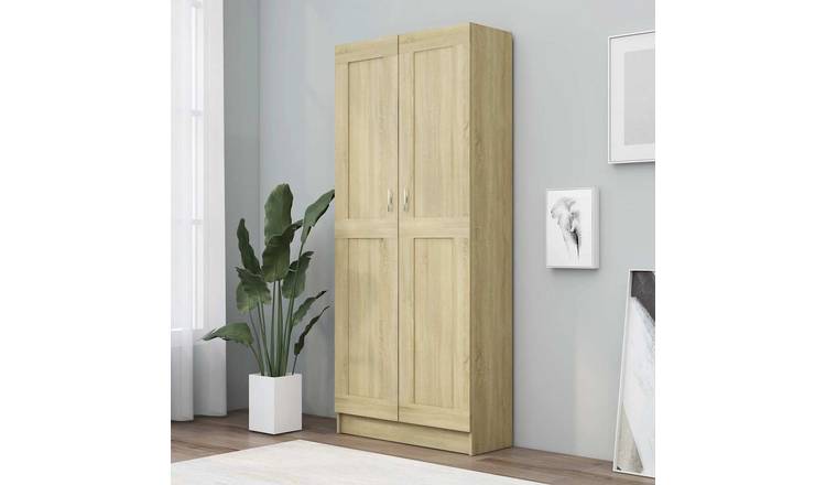 Walplus Engineered Wood Book Cabinet - Light Oak - 82.5 x 30.5 x 185.5 cm