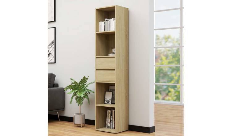 Walplus Engineered Wood Book Cabinet - Light Oak - 36 x 30 x 171 cm