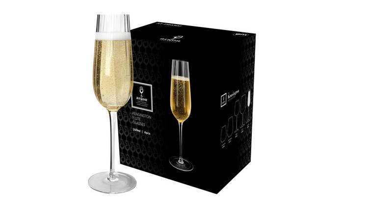 Argon Tableware Kensington Optic Crystal Champagne Flutes - 240ml - Pack of 24