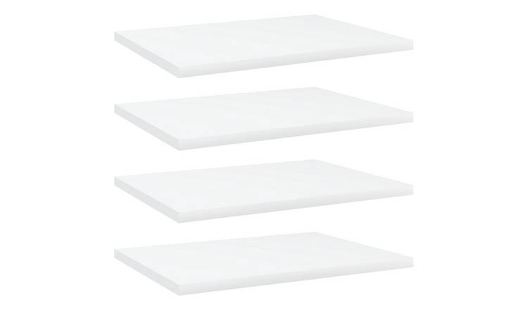 Walplus Pack of 4 Engineered Wood Bookshelf - White - 40 x 30 x 1.5 cm