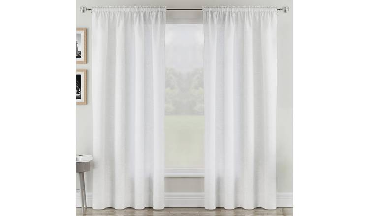 Tyrone Textiles Sorrento Rod Pocket Sheer Voile Panel Set - 140 x 122cm - White
