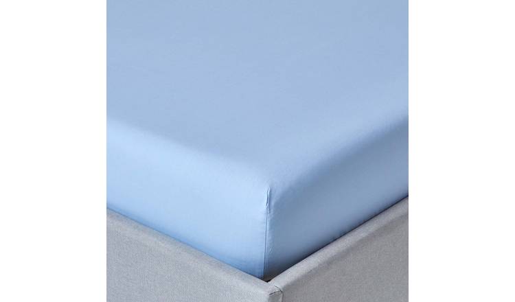 Homescapes Egyptian Cotton Blue Deep Fitted Sheet - Double