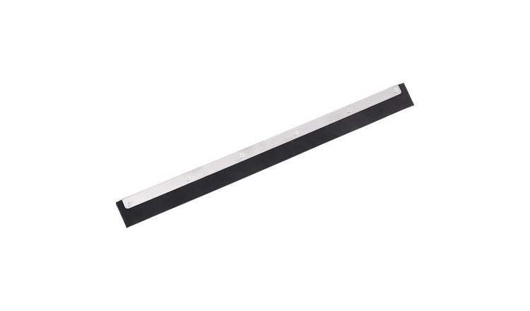 Walplus Floor Squeegee Head and Rubber - Silver and Black - 45.5 x 2 x 5 cm