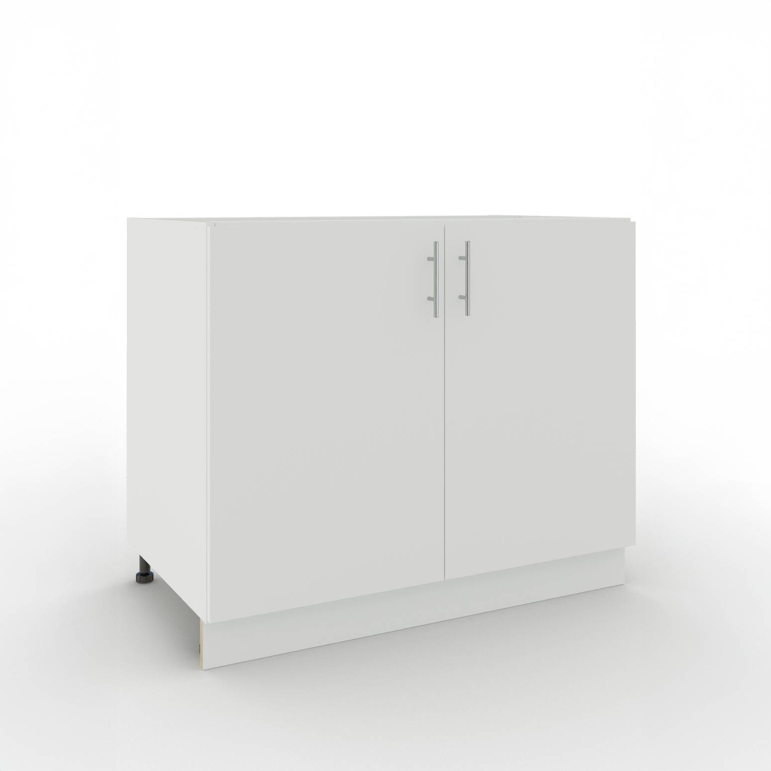 JD Greta 1000mm Adjustable Leg Base Cabinet with 2 Doors - White Matt - Image 1
