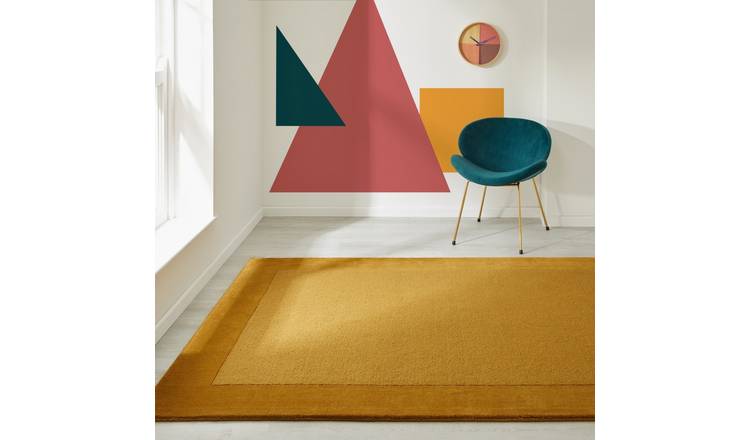 Mega Flooring Yellow Handmade Bordered Rug - 160 x 230cm
