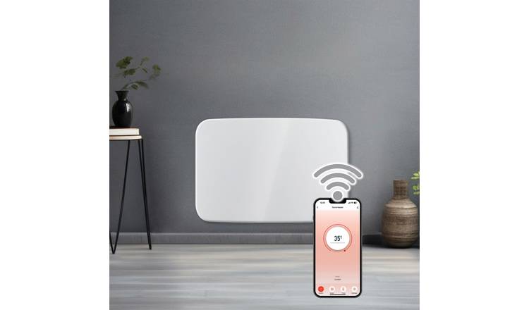 Futura 1000W Smart WiFi Curved Electric Panel Heater - White