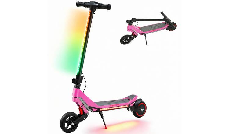 SPORTNOW Age 6 to 14 Years Dual Suspension Foldable Electric Scooter – Pink