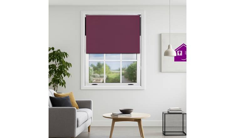 Furnished Aubergine Blackout Roller Blind - 155 x 165cm