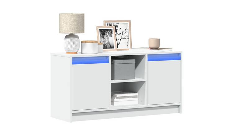 Walplus LED Engineered Wood TV Cabinet - White - 100 x 34 x 50 cm