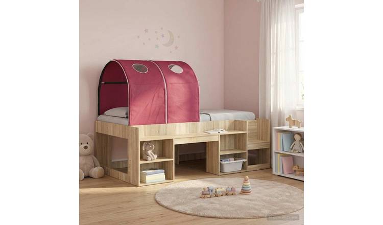 Walplus Pack of 2 Fabric Kids Bed Tunnel - Red - 211 x 52.5 x 2 cm