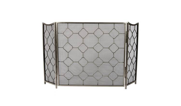 Dibor Pewter-Effect Fireplace Screen - Pewter