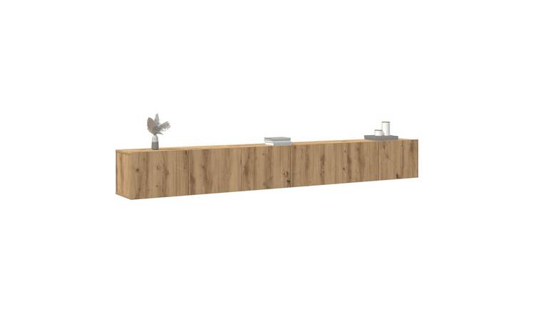 Walplus 3 Piece Engineered Wood TV Cabinet Set - Brown - 80 x 30 x 30 cm