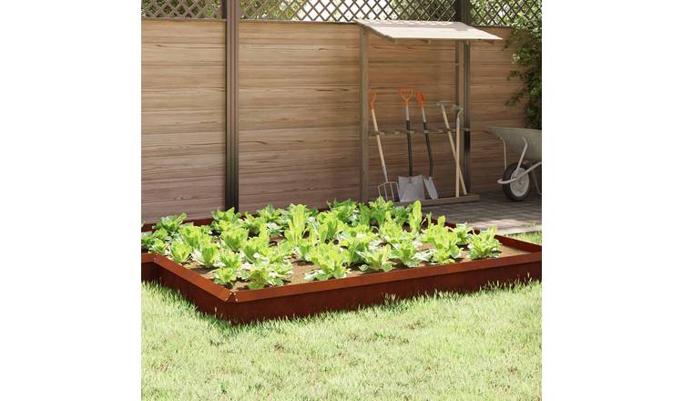 Walplus Pack of 4 Weathering Steel Snail Fence - Rusty - 100 x 3.5 x 25 cm