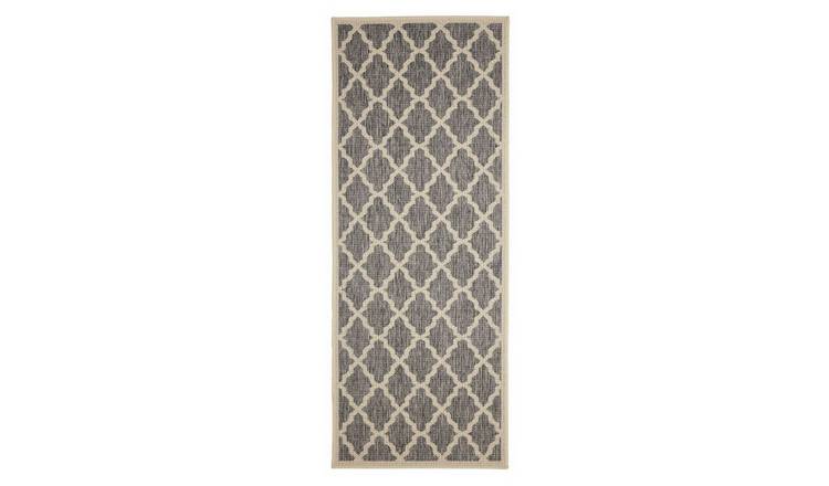 Mega Flooring Grey Modern Geometric Rug - 60 x 180cm