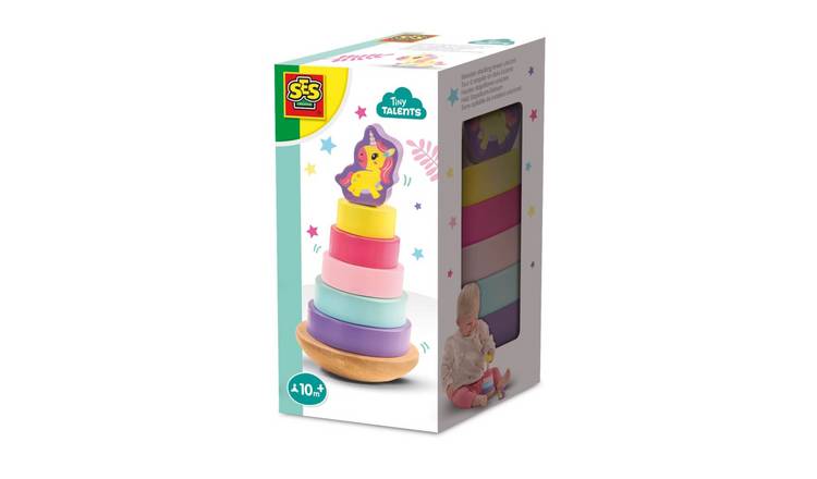 SES Creative Wooden Unicorn Stacking Blocks Tower