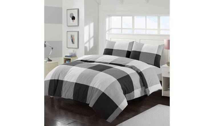 HomeSpace Direct Larry Black Duvet Cover Set - Double