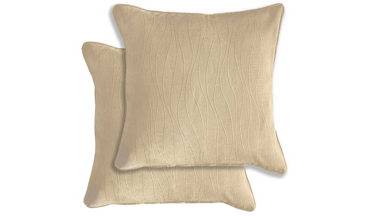Enhanced Living Goodwood Textured Wave Cushion Covers - 43 x 43cm - Cream