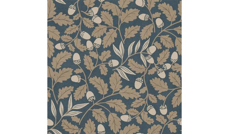 Arthouse Acorn Trail Wallpaper - Navy Blue