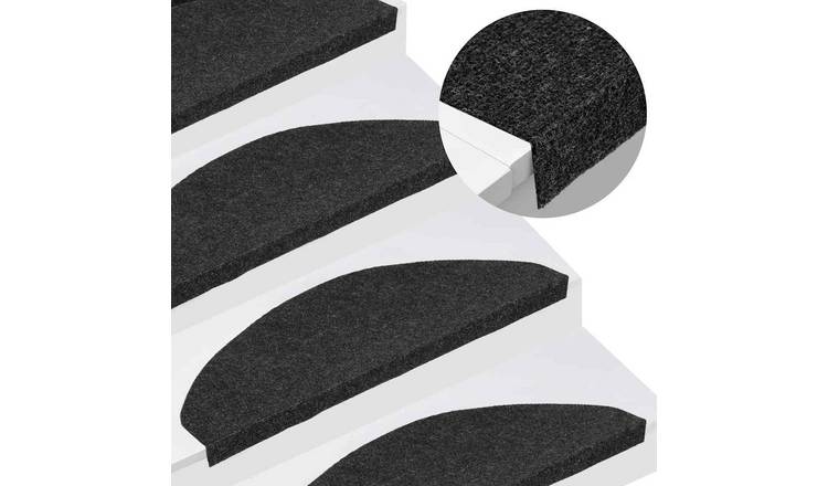 Walplus Pack of 30 Needle-Punched Stair Mats - Black - 65 x 22.5 cm