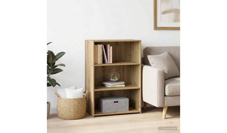 Walplus 2 Shelf Rectangular Sideboard - Artisan Oak - 70 x 41 x 93 cm