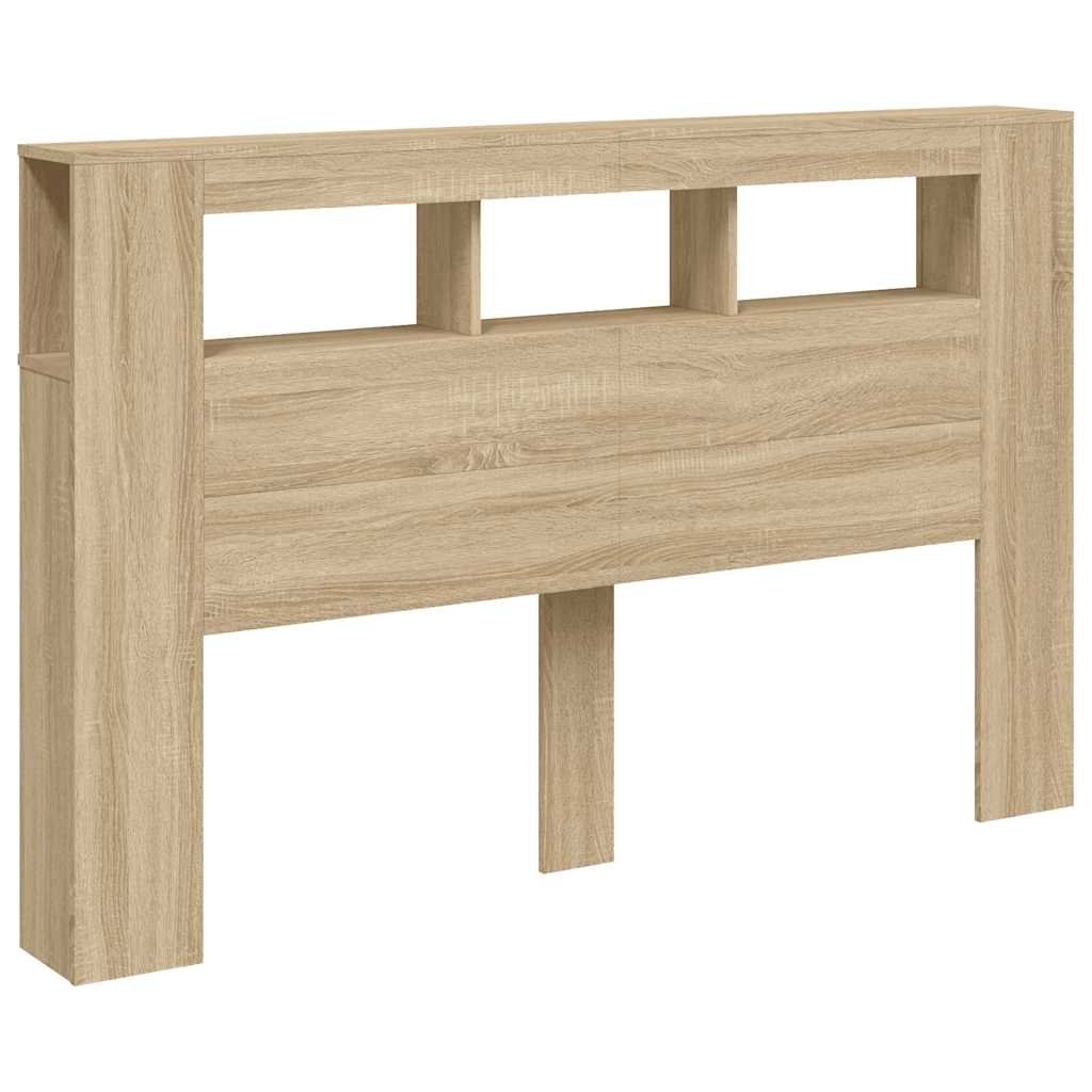 Walplus Engineered Wood LED Headboard - Light Oak - 160 x 18.5 x 103.5 cm - Image 4