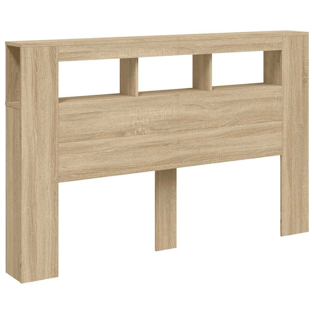 Walplus Engineered Wood LED Headboard - Light Oak - 160 x 18.5 x 103.5 cm - Image 4