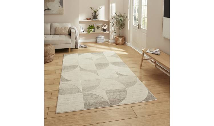 Mega Flooring Beige Modern Geometric Rug - 120 x 170cm