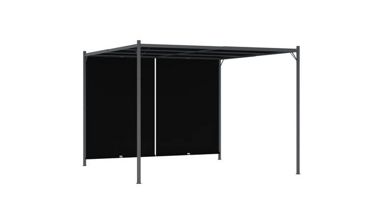 Walplus Garden Pergola with Retractable Roof - Anthracite - 300 x 300 x 225 cm