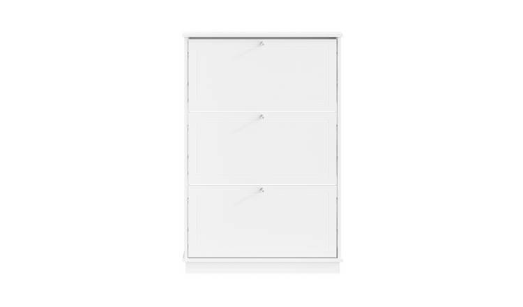 SoBuy 3 Flip Drawer Hallway Slim Storage Shoe Cabinet - White