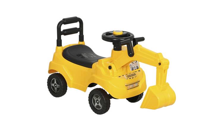 AIYAPLAY 1-3 Years Adjustable Bucket Horn Ride On Excavator – Yellow