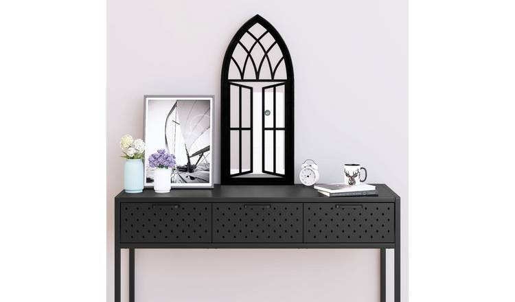 Walplus Iron Wall Mirror 3 cm Thick - Black - 70 x 30 cm