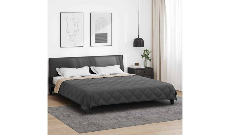 Walplus Full Year Duvet and Microfibre - Anthracite and Taupe - 200 x 220 cm
