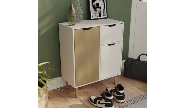 Vida Designs 2 Door 1 Drawer Sideboard - Oak & White