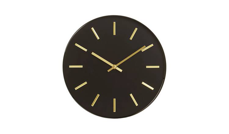 Orsina Vitus 30.5cm Dia Wall Clock - Black and Gold